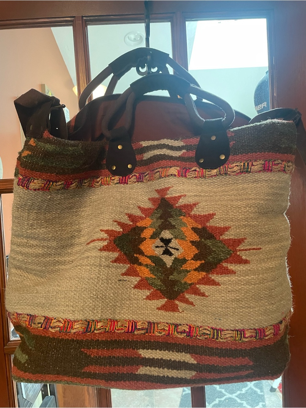 Boho Woven Aztec Tote Bag in Multi-Color